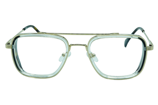 MONT JACOB-1869 Gold Metal Rectangle Eyeglasses
