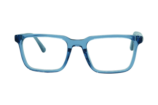 POLICE VPLF76K Transparent Blue Color Rectangle Eyeglasses