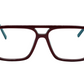 FED FOCUS-FD103 Red & Blue Rectangle Eyeglasses