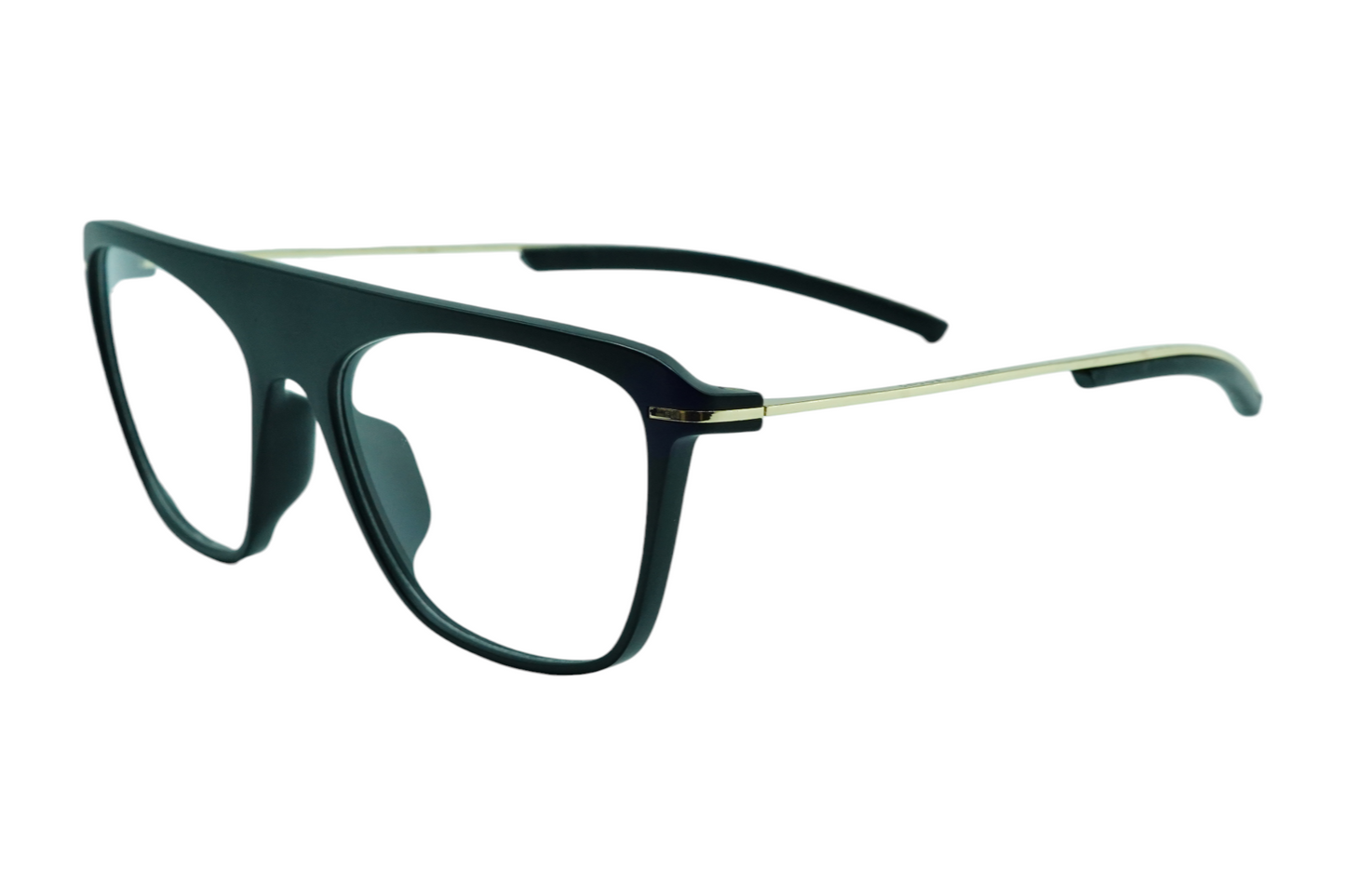 INTENSE FOCUS-STRAIGHT LINE 8 black & Gold  Rectangle Eyeglasses