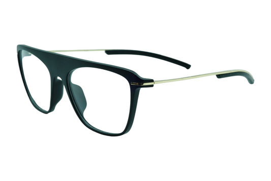 INTENSE FOCUS-STRAIGHT LINE 8 black & Gold  Rectangle Eyeglasses