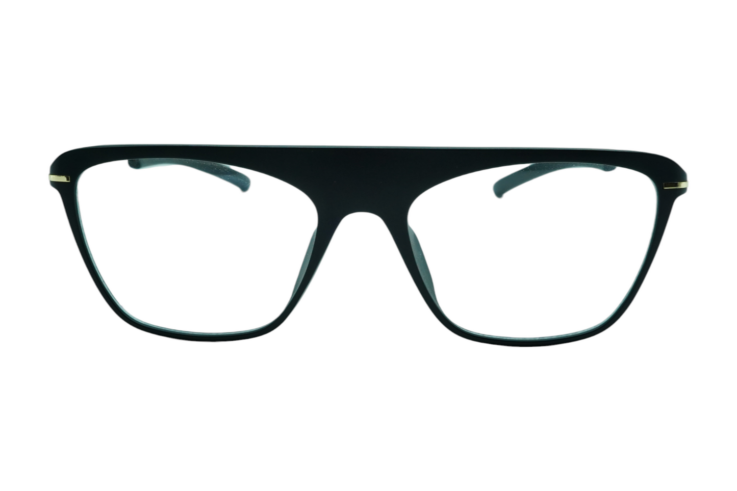 INTENSE FOCUS-STRAIGHT LINE 8 black & Gold  Rectangle Eyeglasses