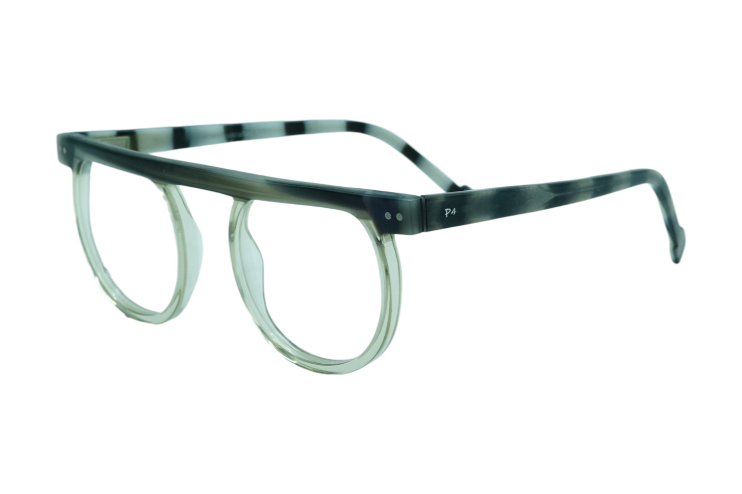 PAGE4 STRAIGHT 1 Transparent Grey Round  Eyeglasses