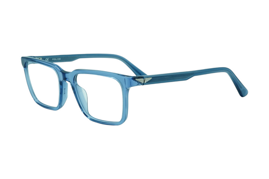 POLICE VPLF76K Transparent Blue  Color Rectangle  Eyeglasses
